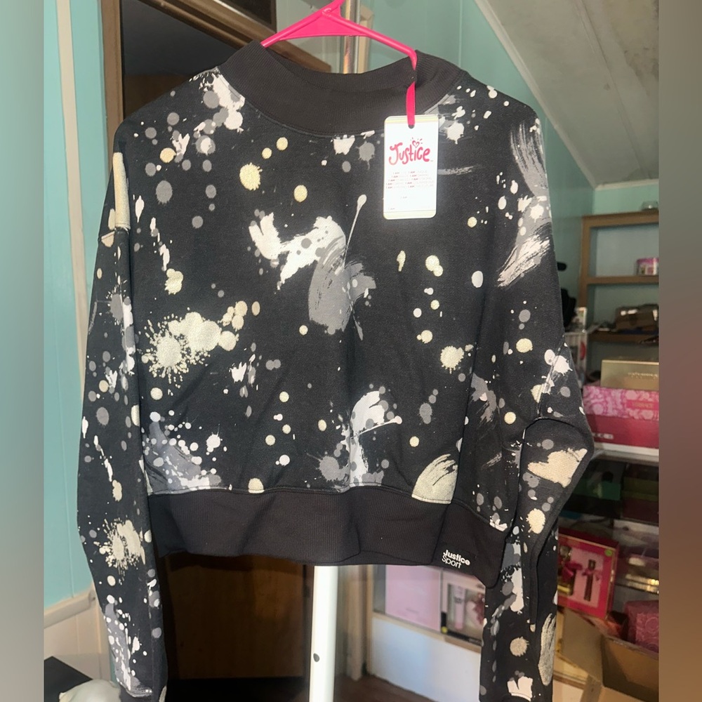 Justice Monochrome Splatter Crewneck